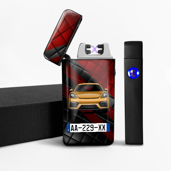 Cayman GT4 briquets electriques personnalisé avec voiture et plaque d'immatriculation !