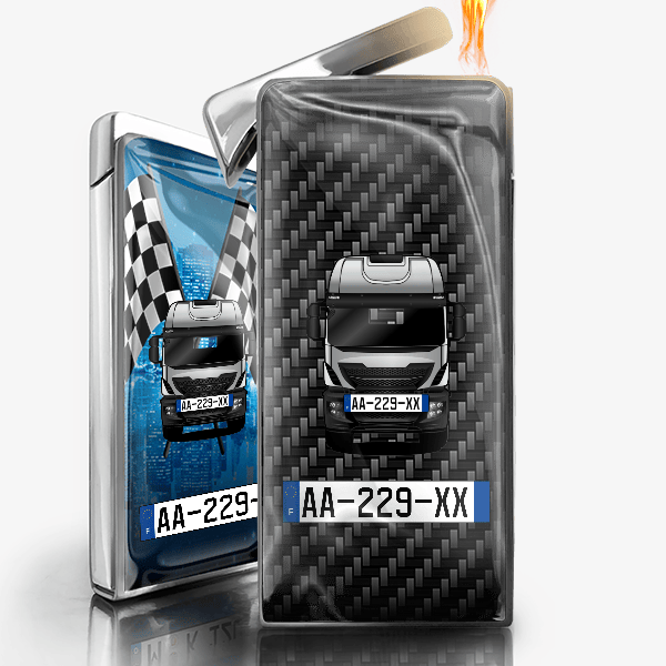 Stralis X-Way gaz briquet personnalisé avec voiture et plaque d'immatriculation !
