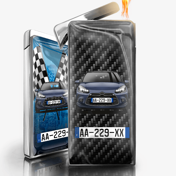 DS3 gaz briquet personnalisé avec voiture et plaque d'immatriculation !