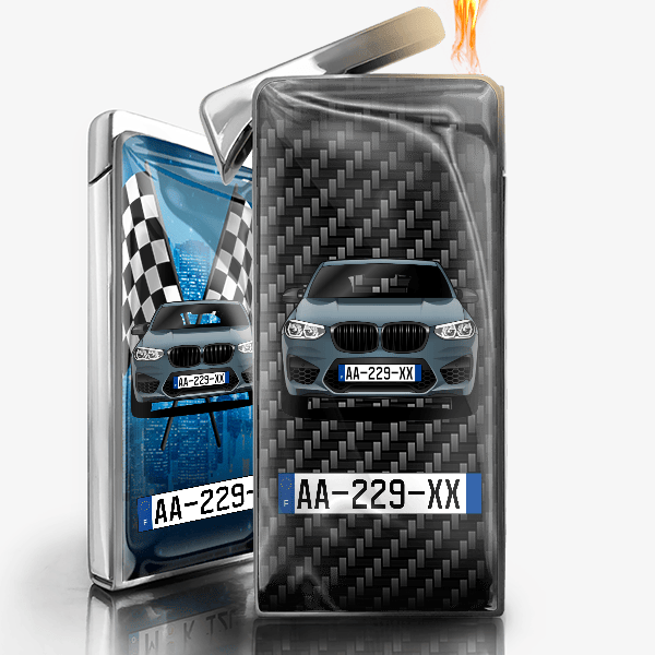 X4 M gaz briquet personnalisé avec voiture et plaque d'immatriculation !