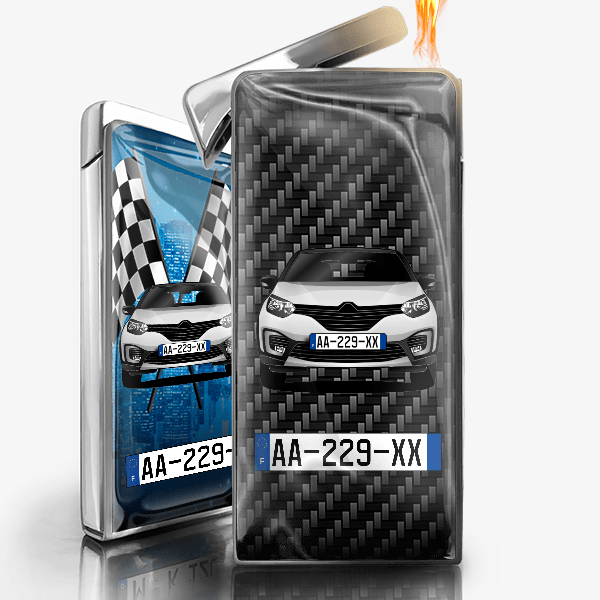 Captur gaz briquet personnalisé avec voiture et plaque d'immatriculation !
