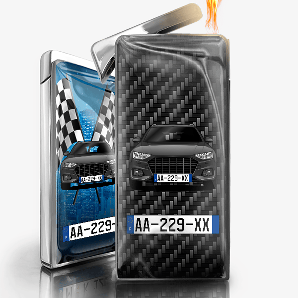 A4 Allroad Quattro gaz briquet personnalisé avec voiture et plaque d'immatriculation !