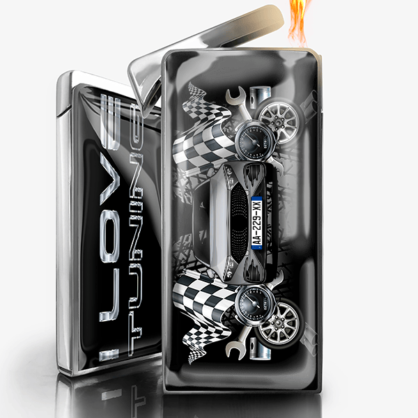 EQS gaz briquet personnalisé avec voiture et plaque d'immatriculation !