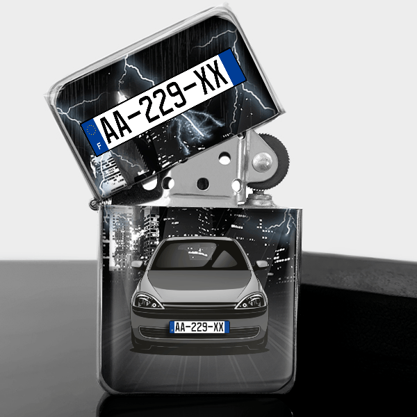 Corsa briquet essence personnalisé avec voiture et plaque d'immatriculation !
