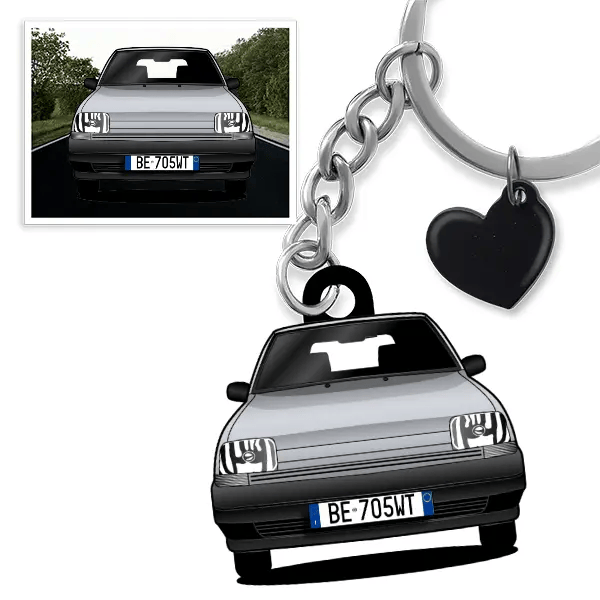 5 (5-Türer) Portachiavi a forma della tua auto e targa
