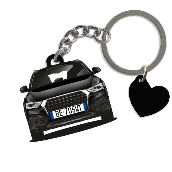 Q3 Portachiavi a forma della tua auto e targa