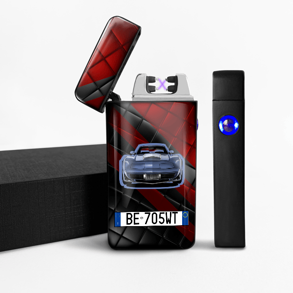 Corvette accendino usb personalizzato con auto e targa!
