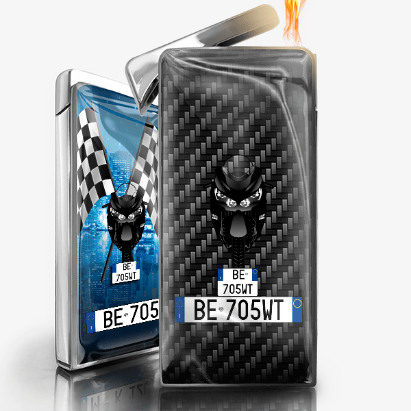 ZZR 1400 accendino a gas personalizzato con auto e targa!
