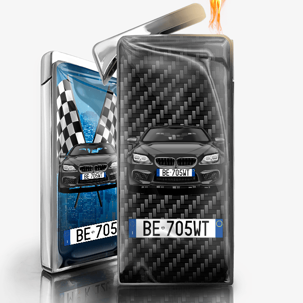 M6 Gran Coupe accendino a gas personalizzato con auto e targa!