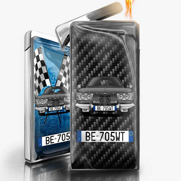 2000C accendino a gas personalizzato con auto e targa!