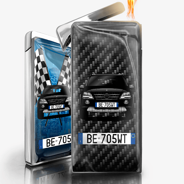 ML 63 AMG accendino a gas personalizzato con auto e targa!