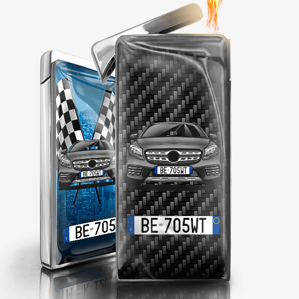 GLA accendino a gas personalizzato con auto e targa!