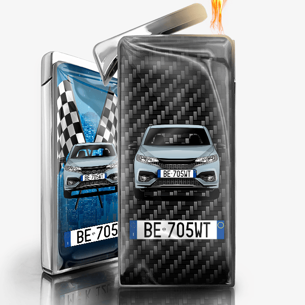 Jazz accendino a gas personalizzato con auto e targa!