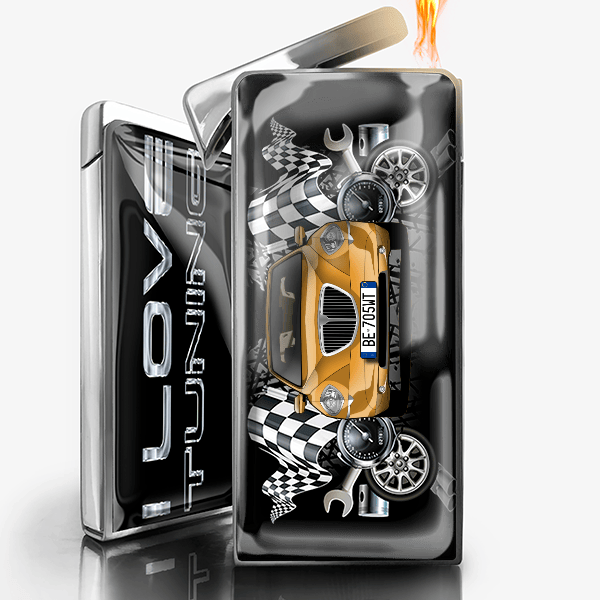 Thesis accendino a gas personalizzato con auto e targa!