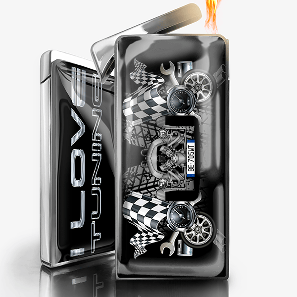 3 Wheeler accendino a gas personalizzato con auto e targa!