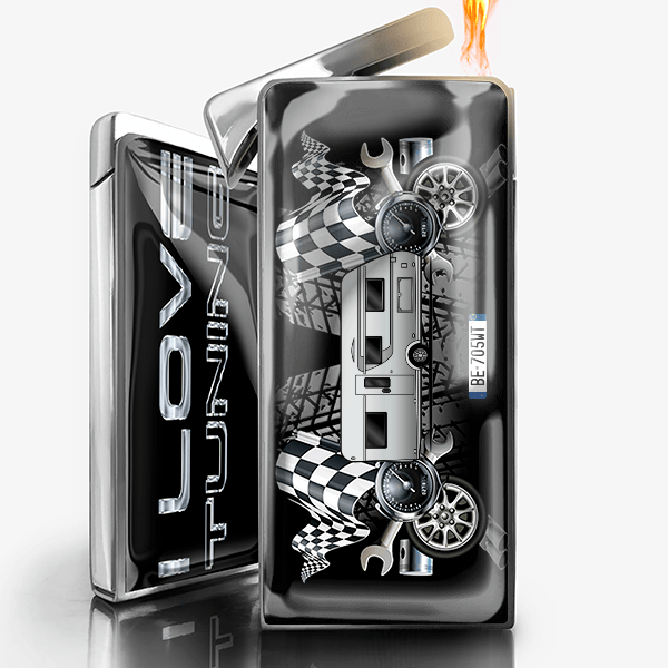 Averso Plus accendino a gas personalizzato con auto e targa!
