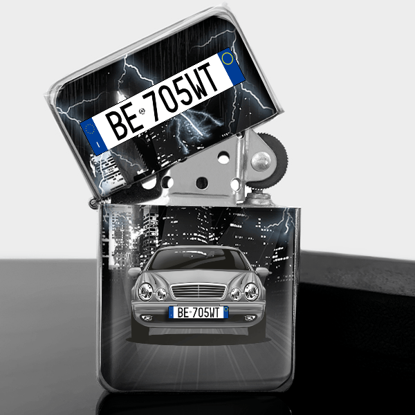CLK Cabriolet Accendino a benzina personalizzato con auto e targa!