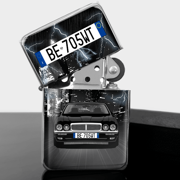 XJ Accendino a benzina personalizzato con auto e targa!
