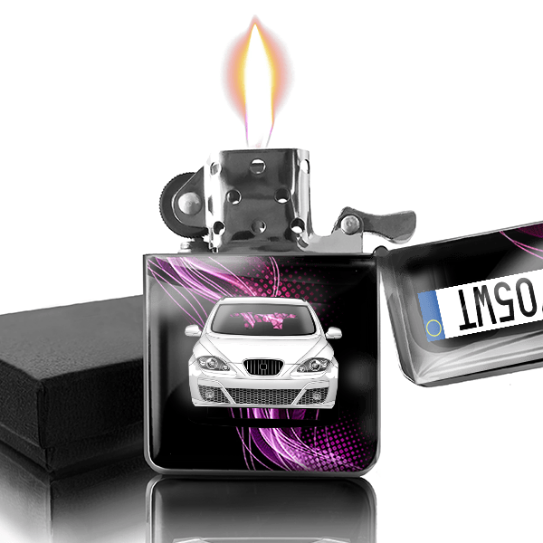 Altea XL Accendino a benzina personalizzato con auto e targa!