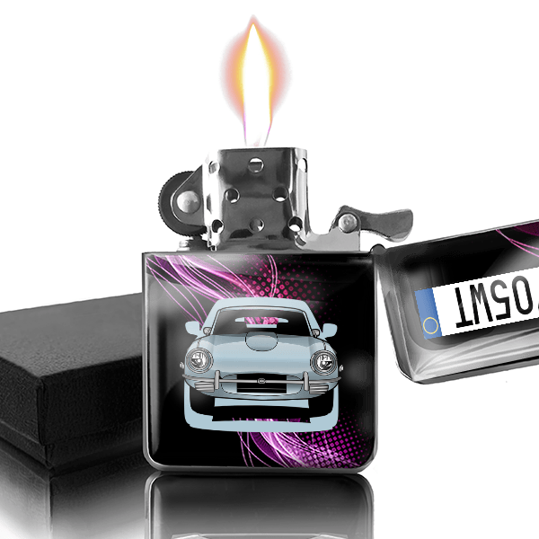 301 Accendino a benzina personalizzato con auto e targa!