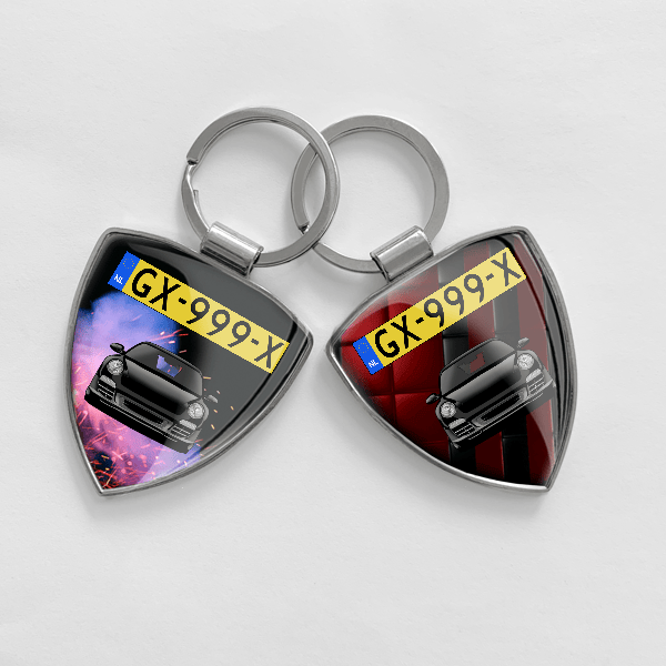 911 997 Coupe sleutelhanger gepersonaliseerd met kentekenplaat!