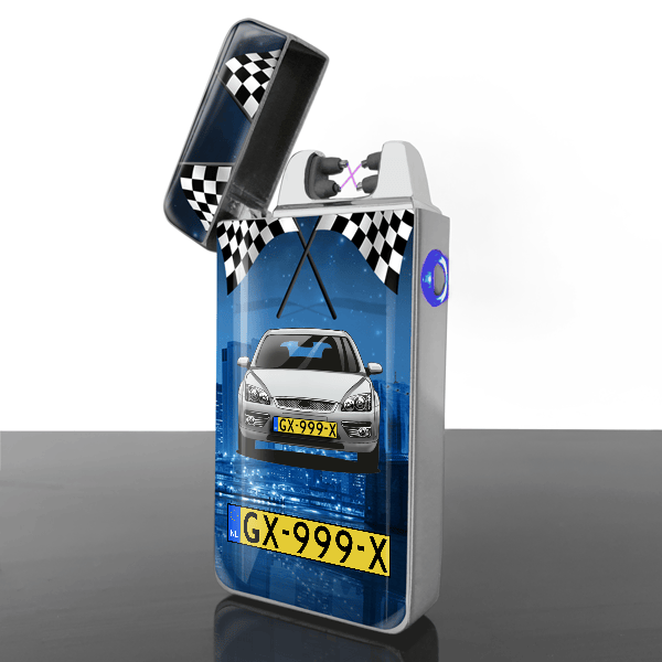 Focus (3-Türer) elektrische aansteker gepersonaliseerd met auto en kenteken!