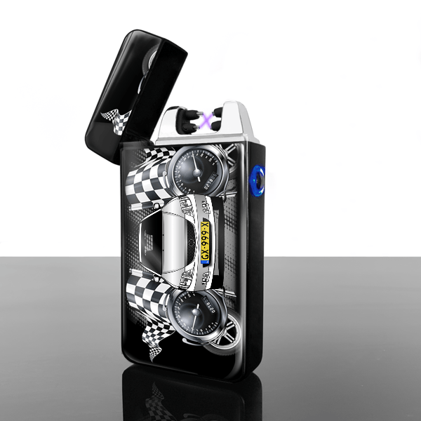 323S elektrische aansteker gepersonaliseerd met auto en kenteken!