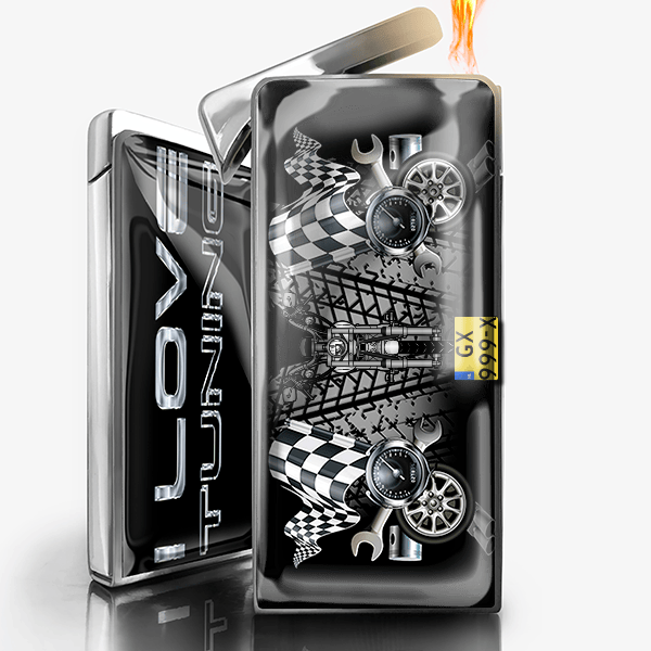 Wide Glide gepersonaliseerde gasaansteker met auto en kenteken!