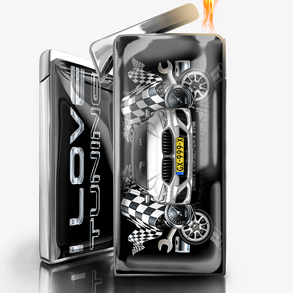 8er Reihe Coupe gepersonaliseerde gasaansteker met auto en kenteken!