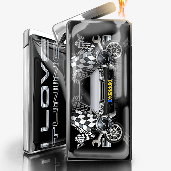 9000 gepersonaliseerde gasaansteker met auto en kenteken!