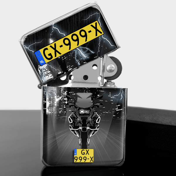 R 1200 GS gepersonaliseerde benzine aansteker met nummerplaten!