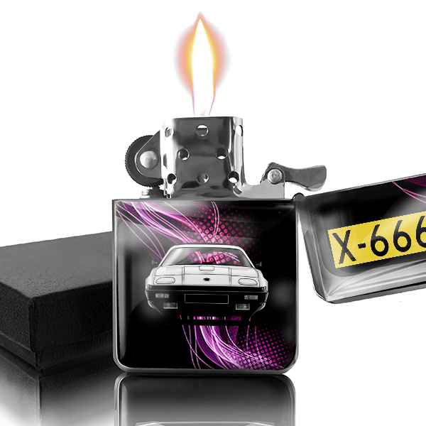 TR7 gepersonaliseerde benzine aansteker met nummerplaten!