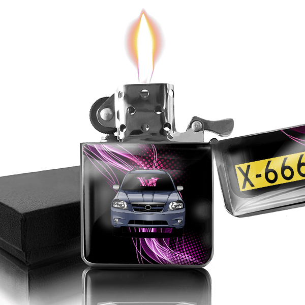 Tribute gepersonaliseerde benzine aansteker met nummerplaten!
