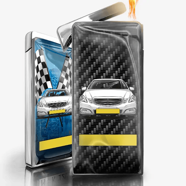 E-Klasse Lighter gas personalized with car and license plate!