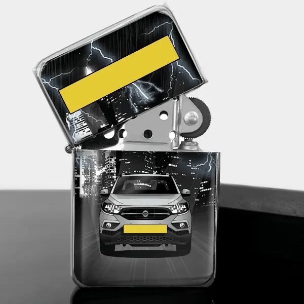 Musso Personalized gasoline lighter with car and plate!